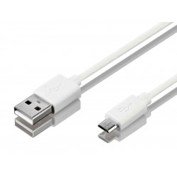 Câble chargeur USB pour appareils micro-USB 96cm (Blanc)